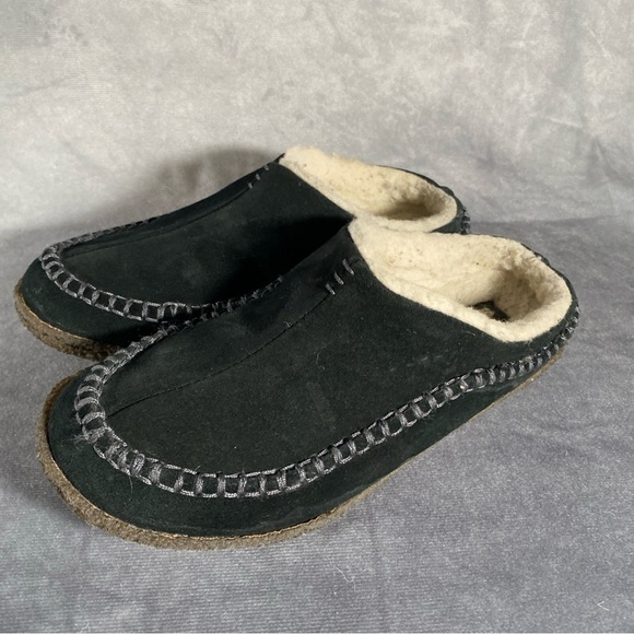 Sorel Falcon Ridge Suede Slippers Black Slip-on Shoes Men’s 7 Women’s 8.5 - Picture 3 of 7